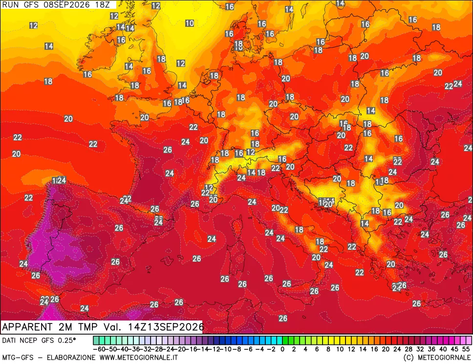 mappa Temp percepita