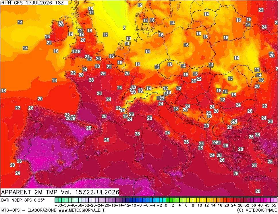 mappa Temp percepita