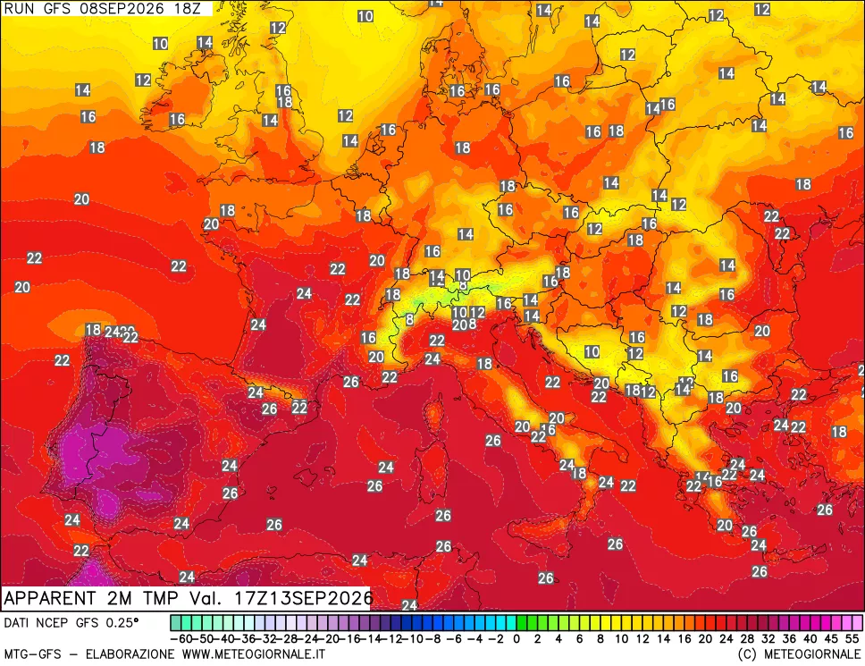 mappa Temp percepita