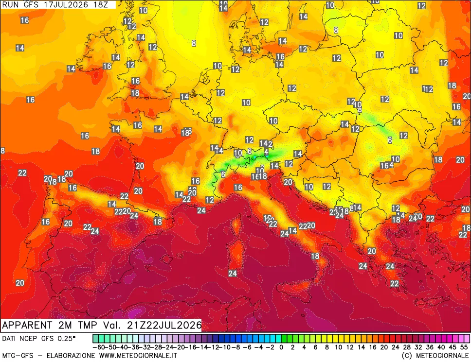 mappa Temp percepita
