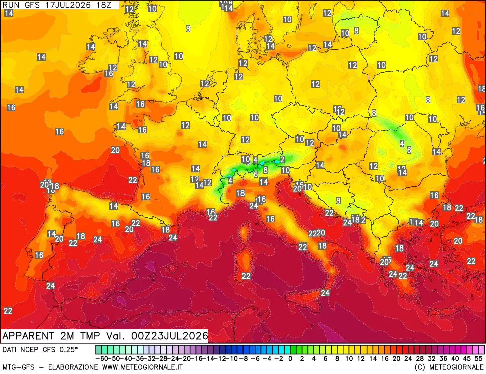 mappa Temp percepita