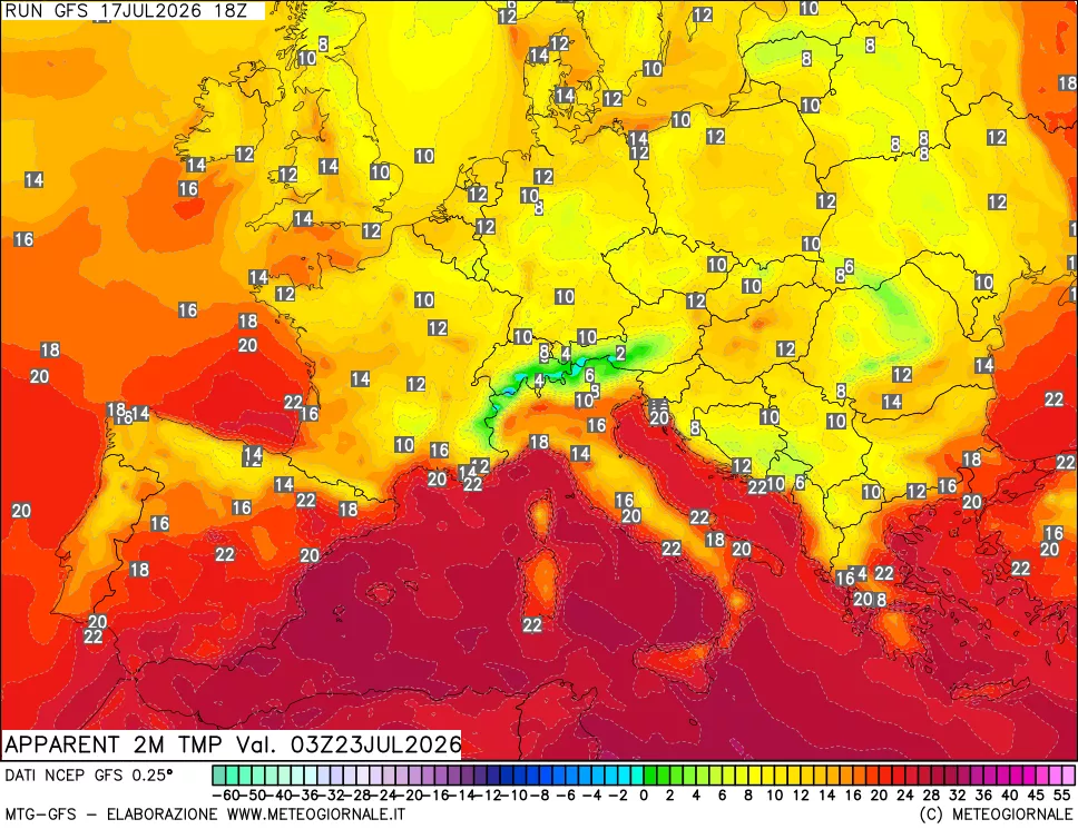 mappa Temp percepita