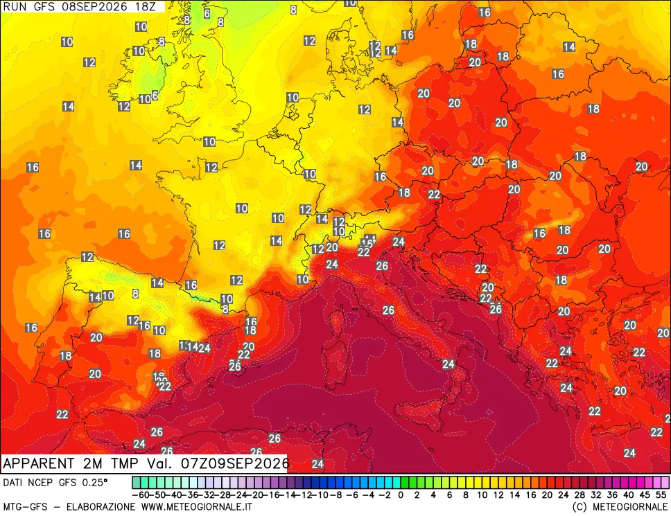 mappa Temp percepita
