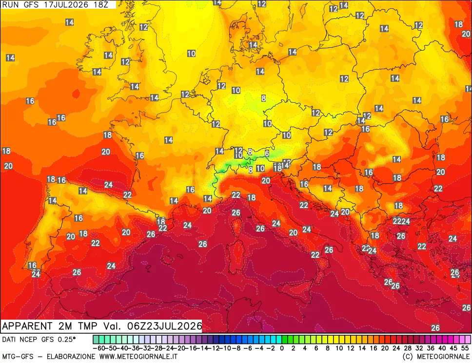mappa Temp percepita
