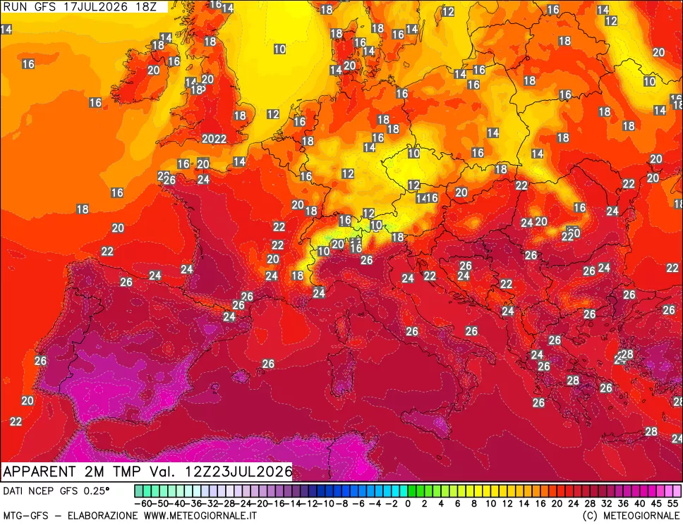 mappa Temp percepita