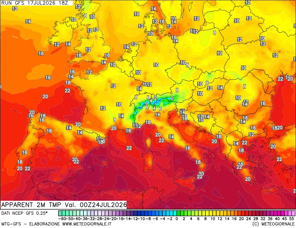 mappa Temp percepita