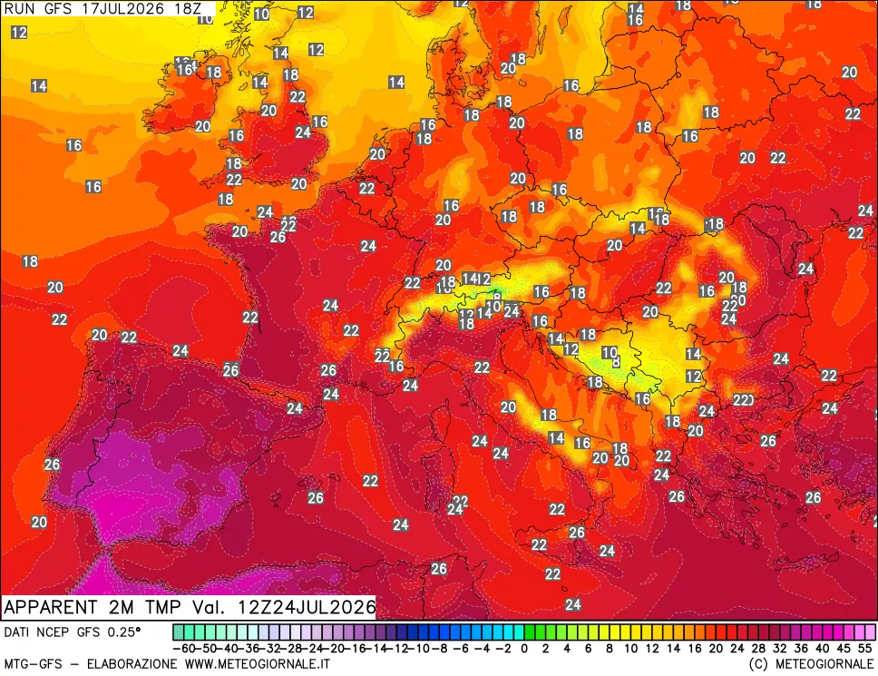 mappa Temp percepita