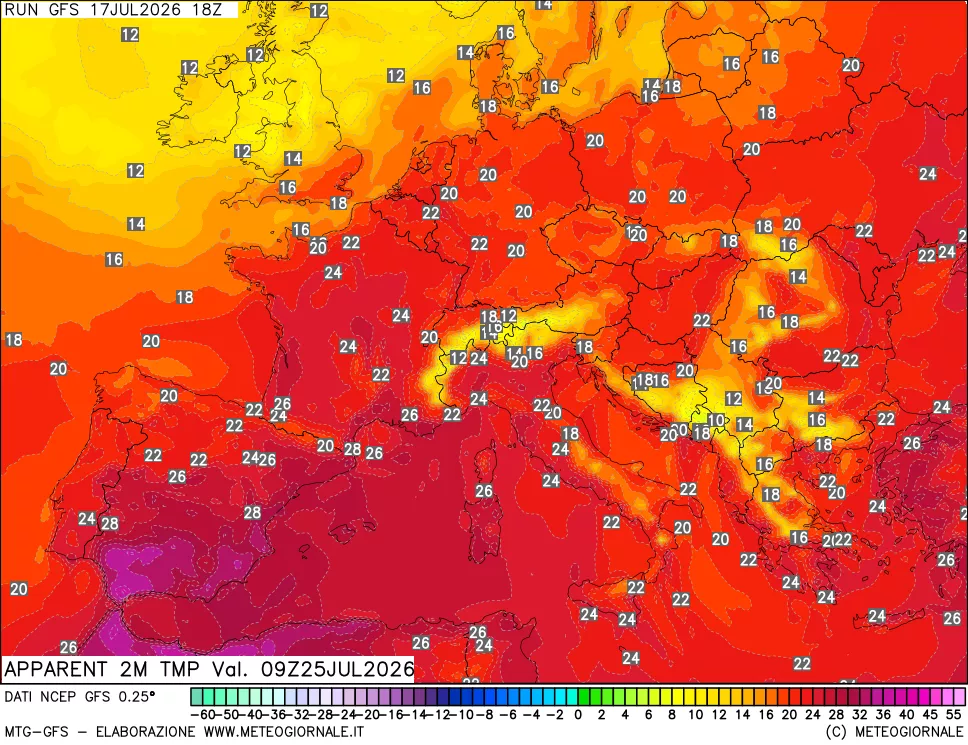mappa Temp percepita