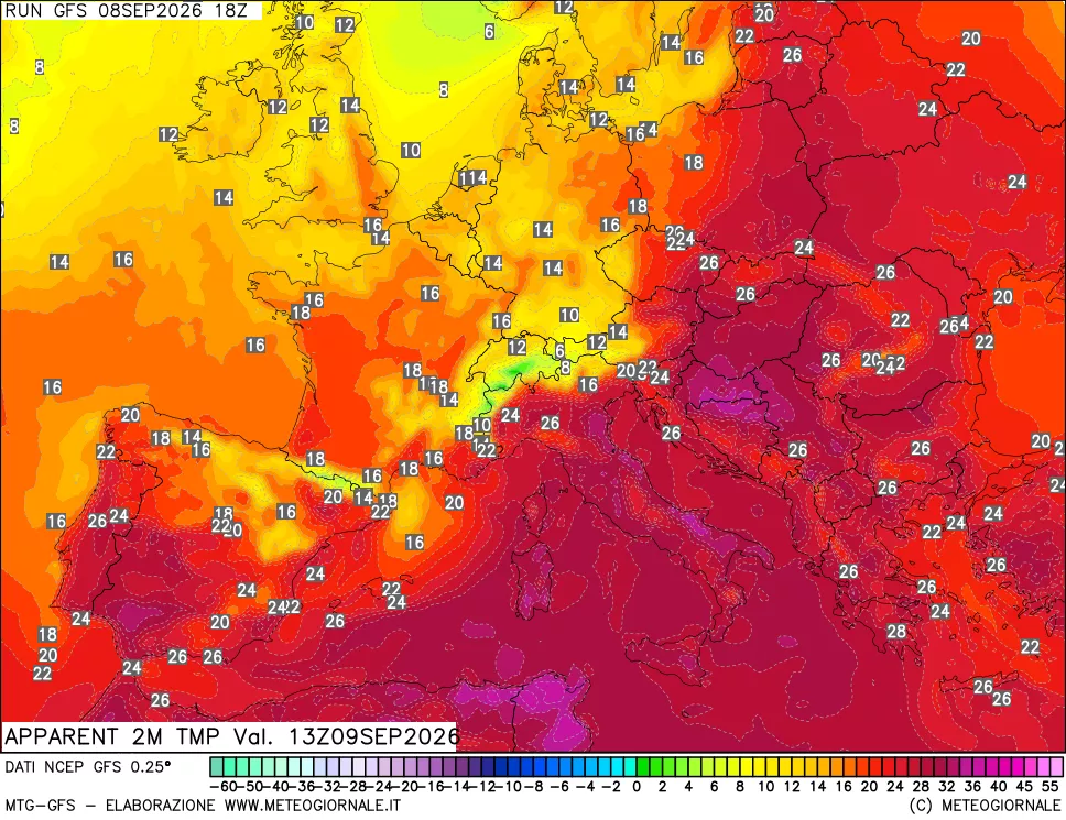 mappa Temp percepita
