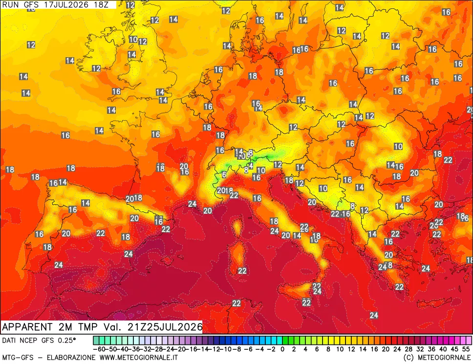 mappa Temp percepita