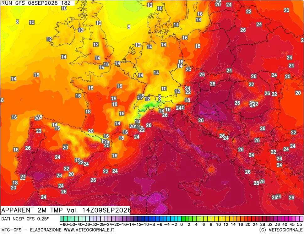 mappa Temp percepita