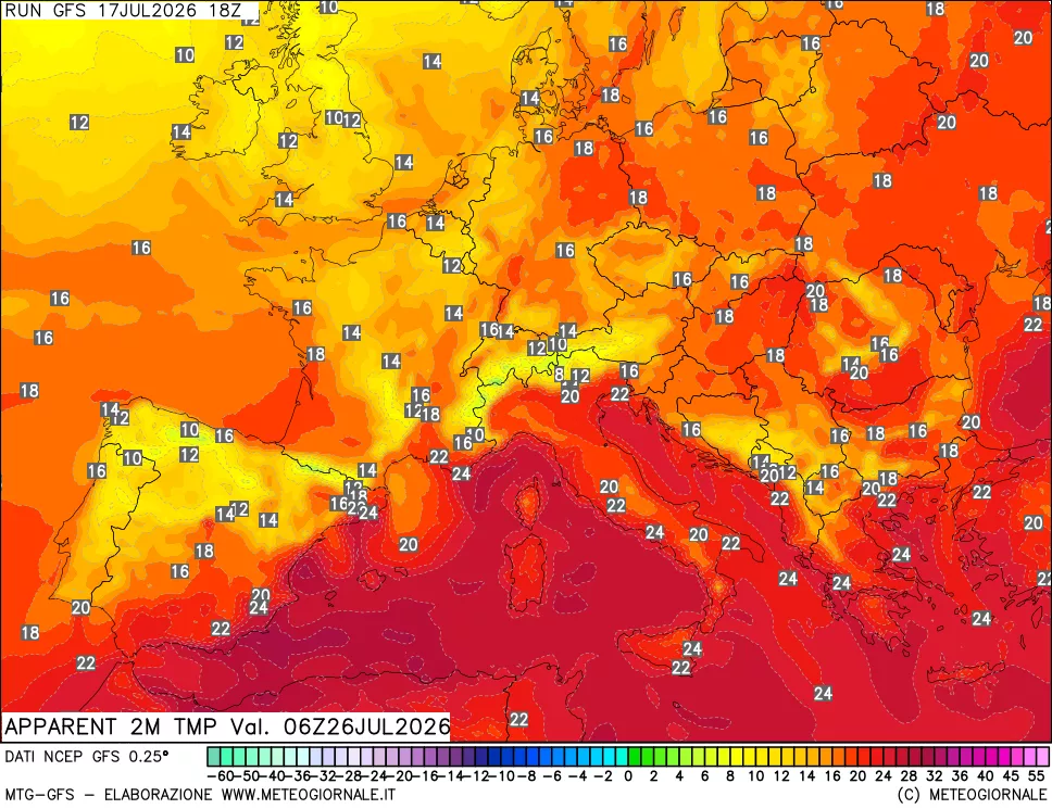 mappa Temp percepita