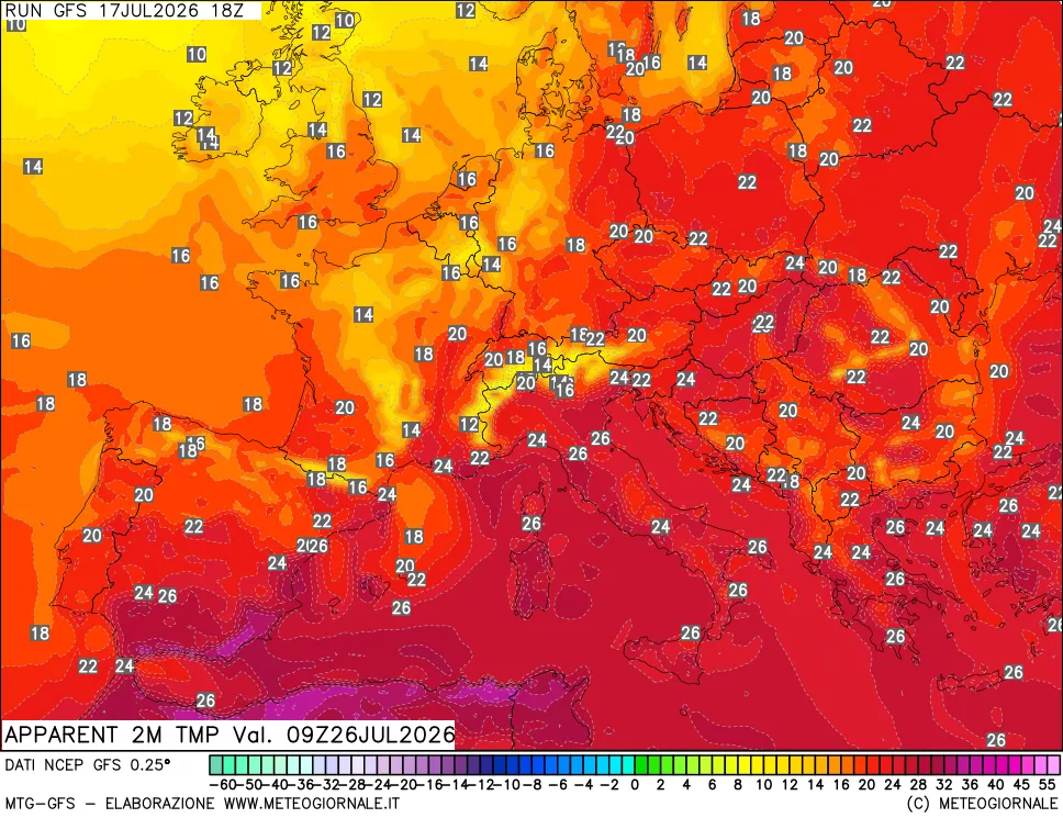 mappa Temp percepita