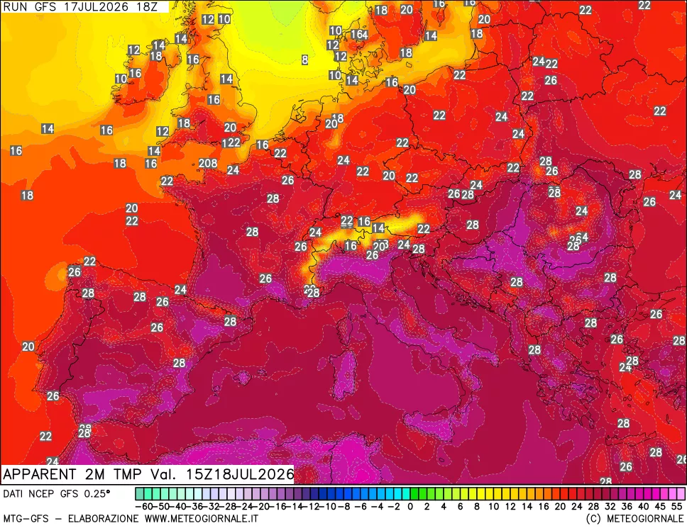 mappa Temp percepita