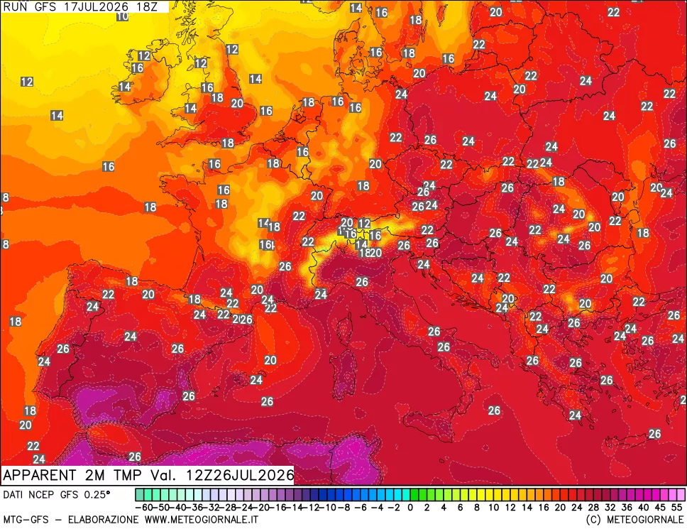 mappa Temp percepita