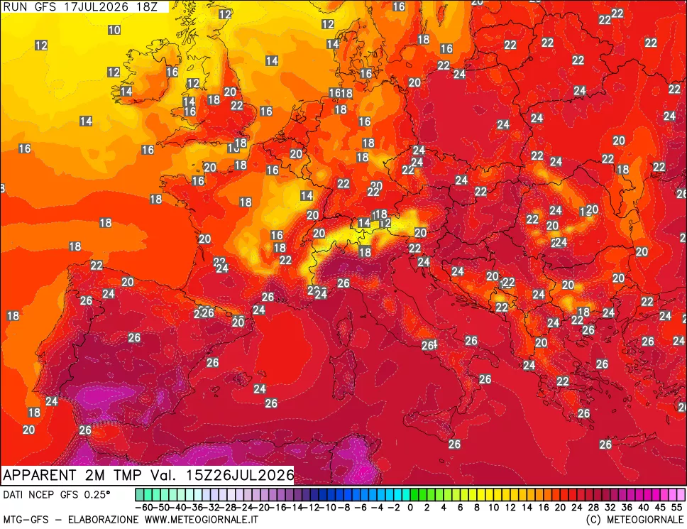 mappa Temp percepita