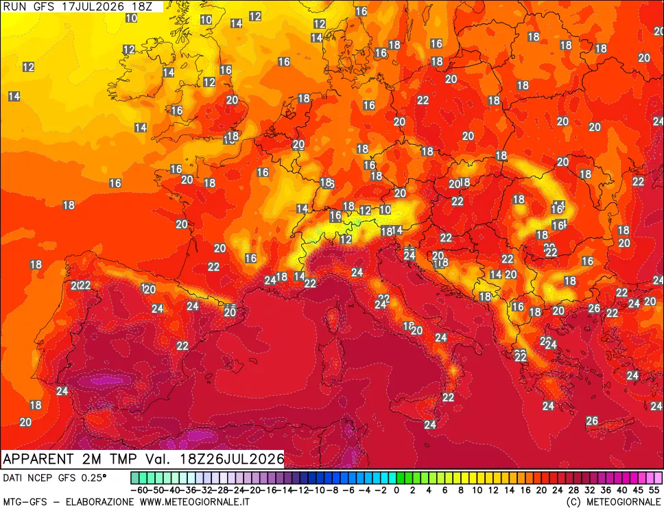 mappa Temp percepita