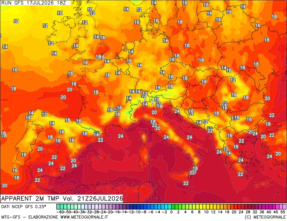 mappa Temp percepita