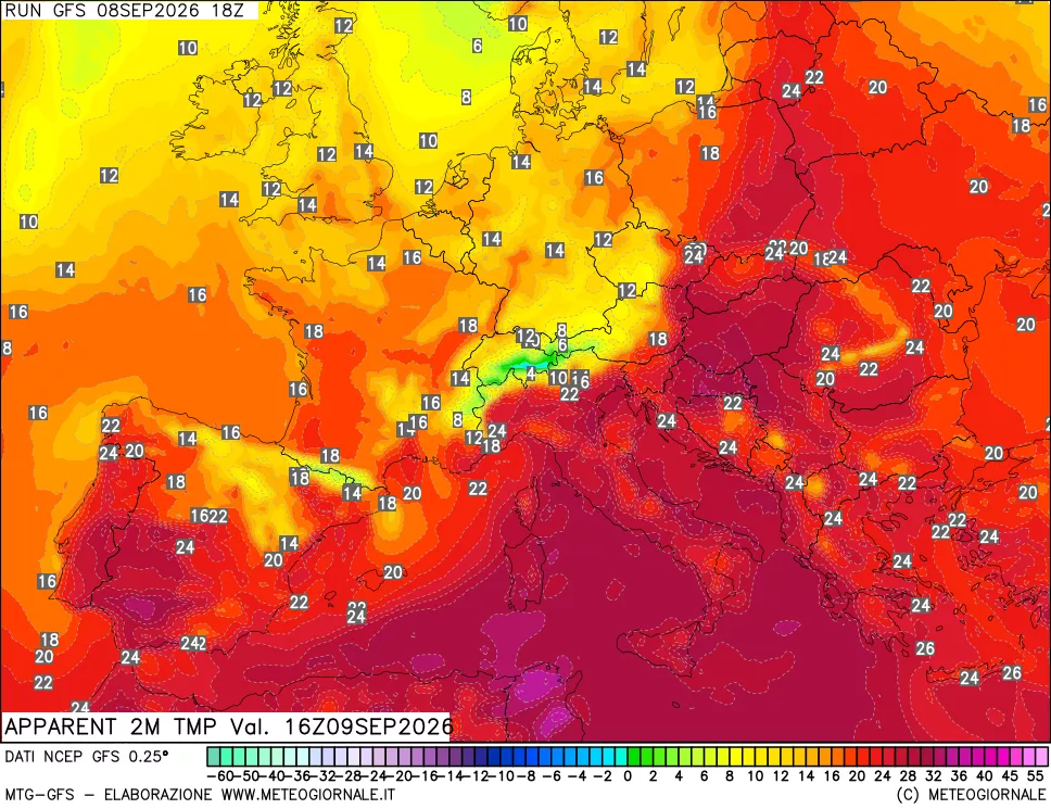 mappa Temp percepita