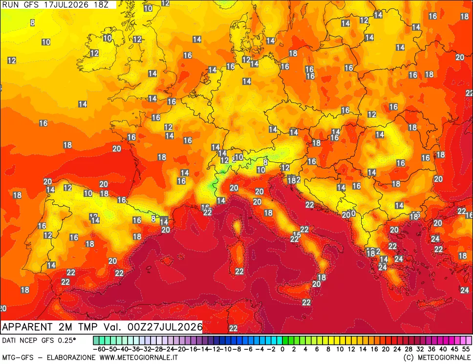 mappa Temp percepita
