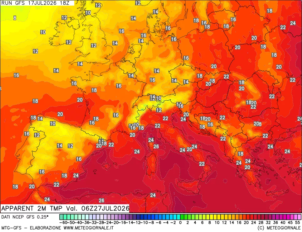 mappa Temp percepita