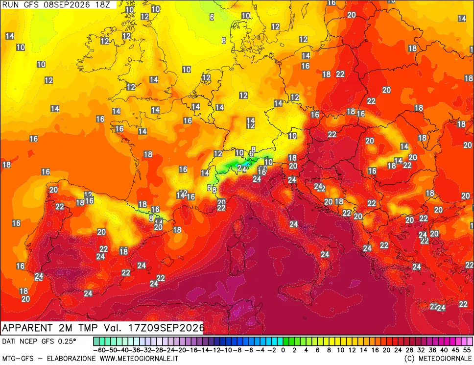 mappa Temp percepita