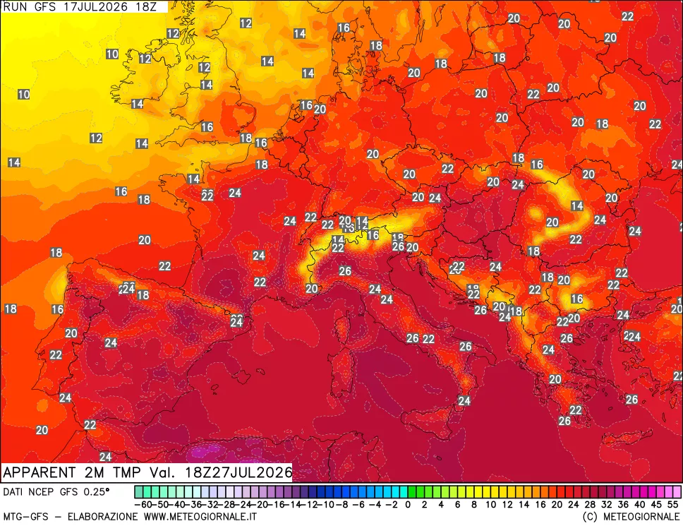mappa Temp percepita