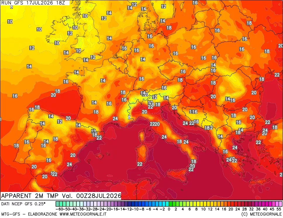 mappa Temp percepita