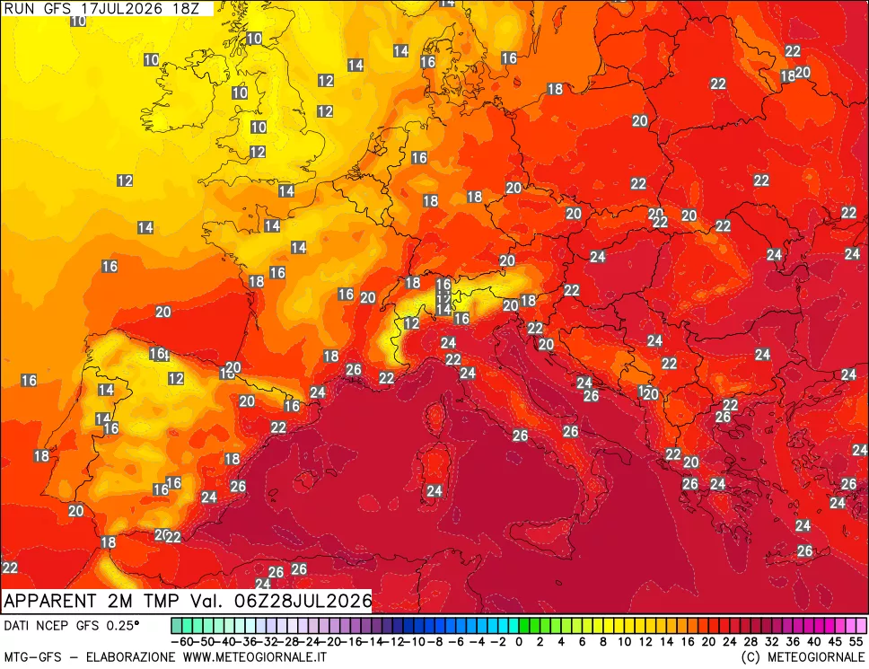 mappa Temp percepita