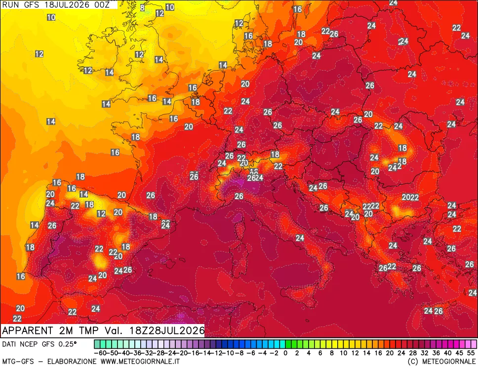 mappa Temp percepita