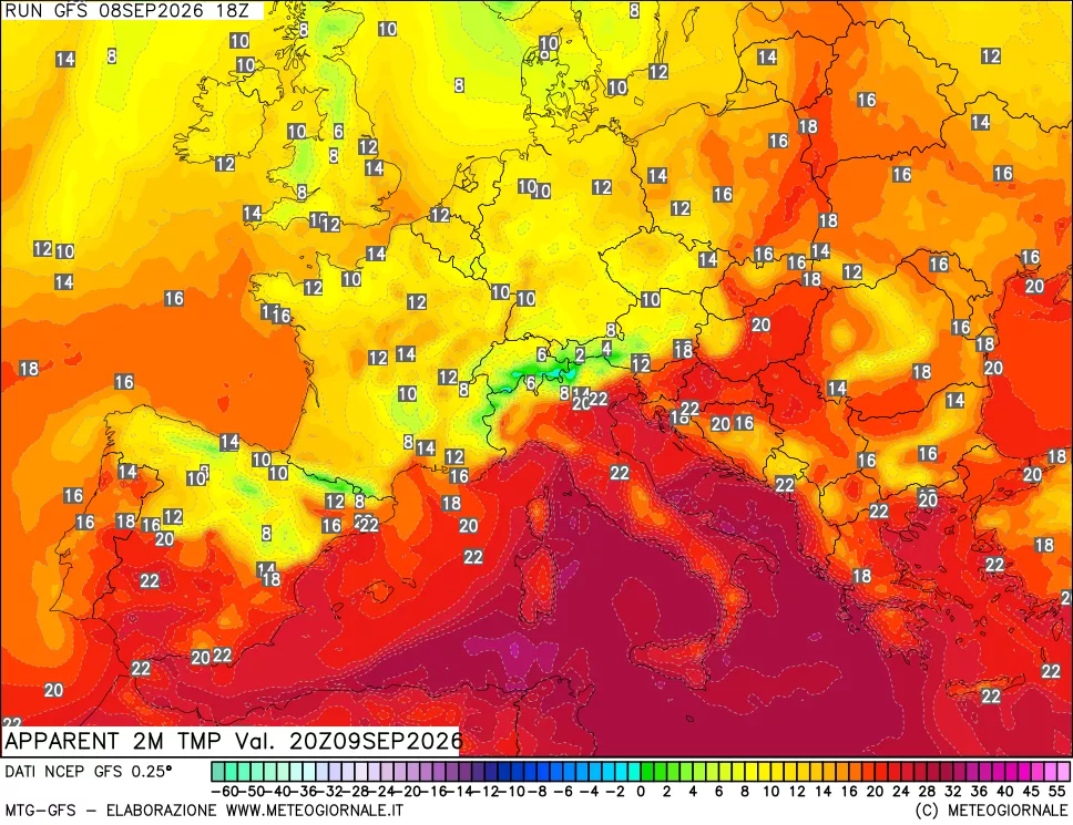 mappa Temp percepita