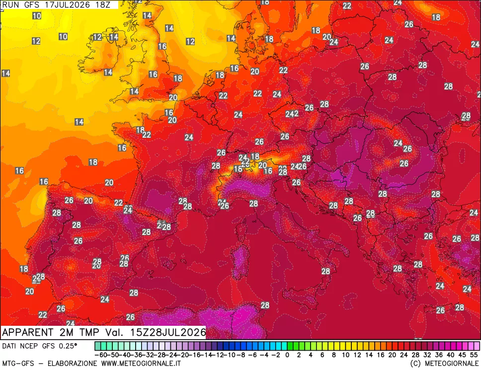 mappa Temp percepita