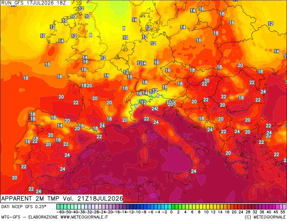 mappa Temp percepita