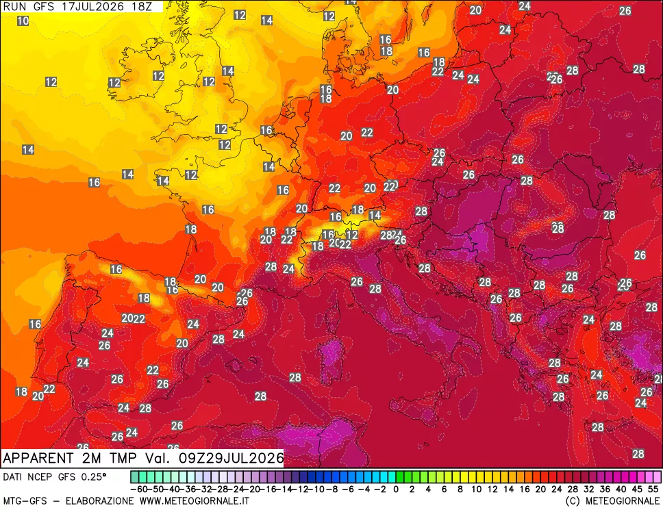 mappa Temp percepita