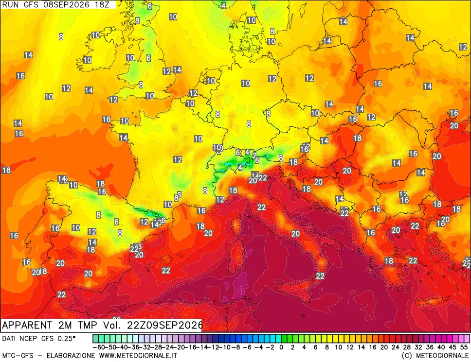 mappa Temp percepita