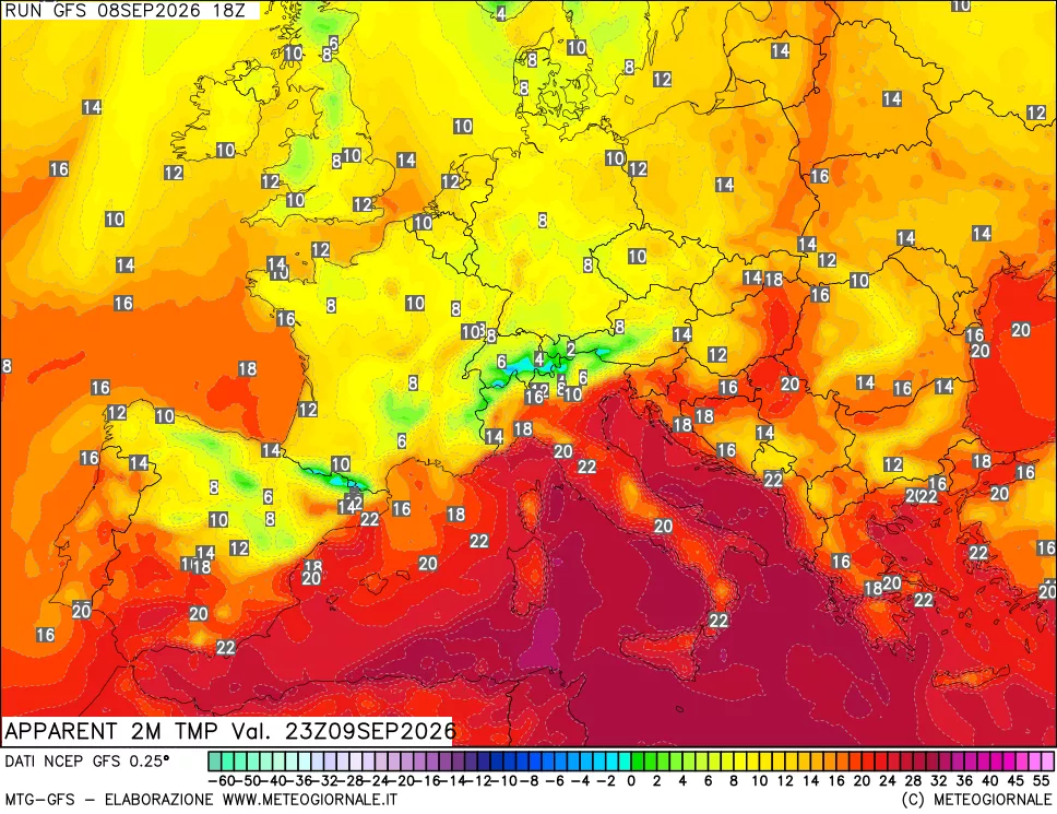 mappa Temp percepita