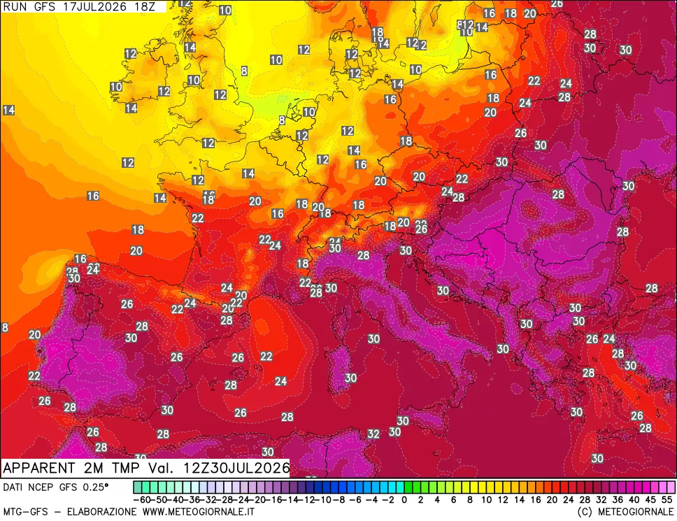 mappa Temp percepita
