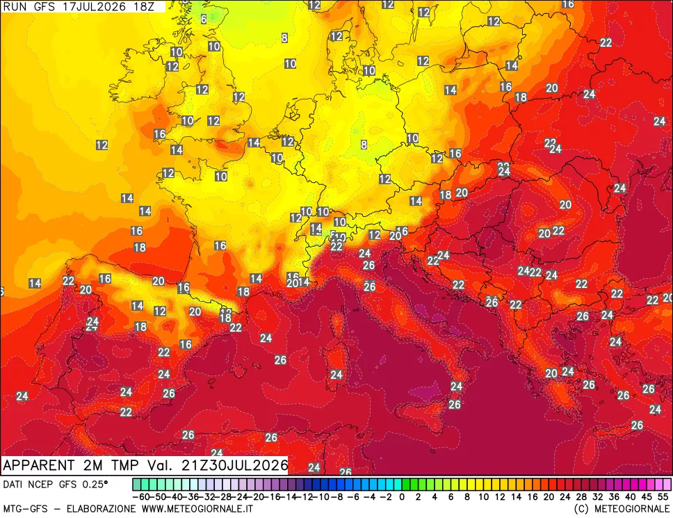 mappa Temp percepita