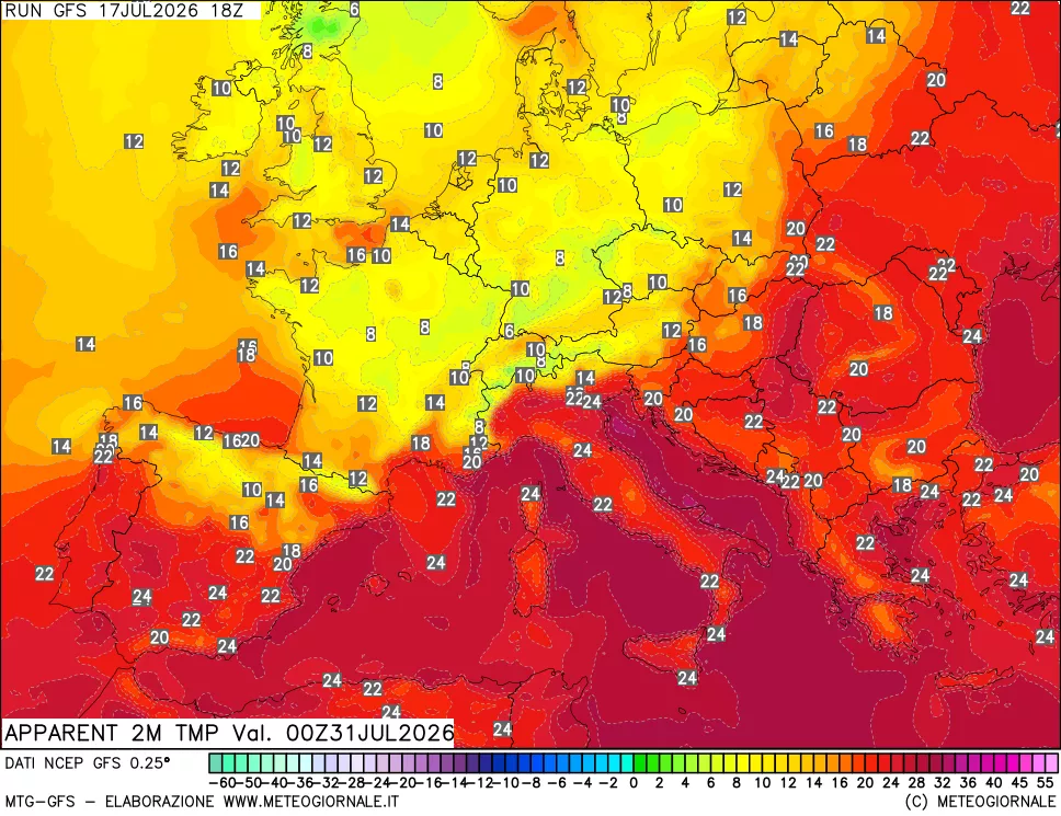 mappa Temp percepita
