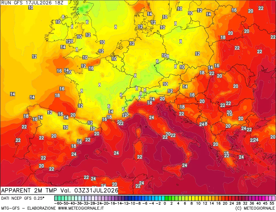 mappa Temp percepita