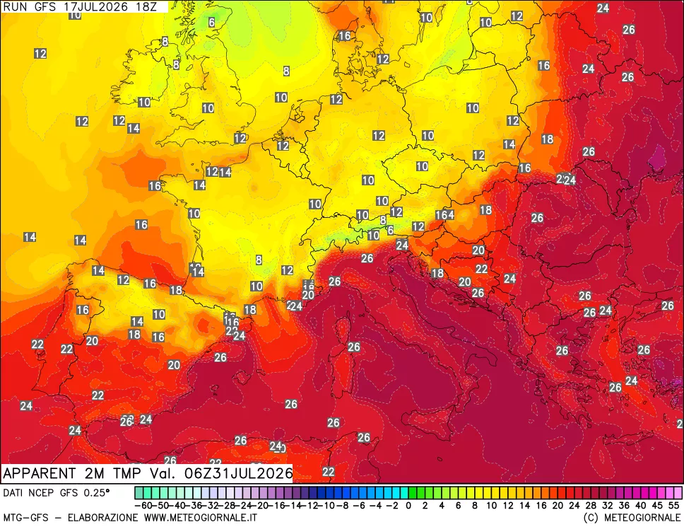 mappa Temp percepita