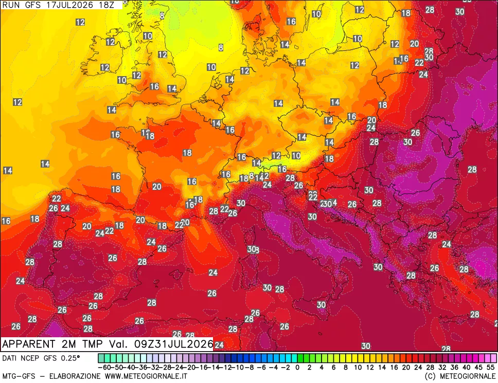 mappa Temp percepita