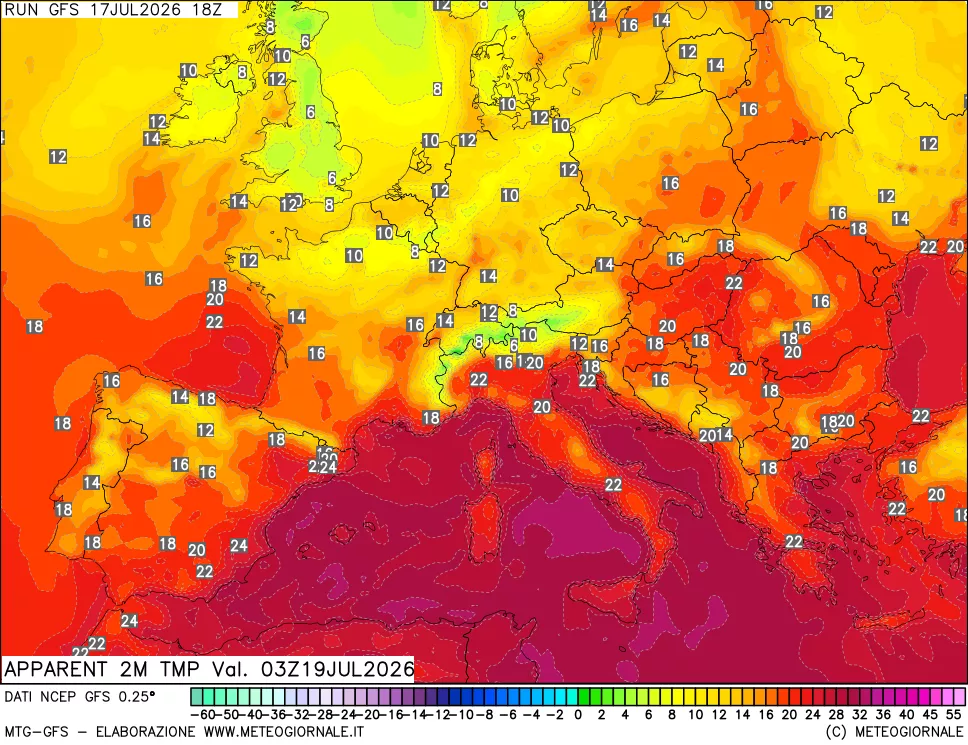 mappa Temp percepita