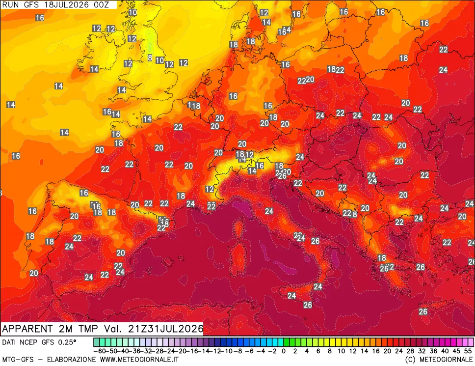 mappa Temp percepita