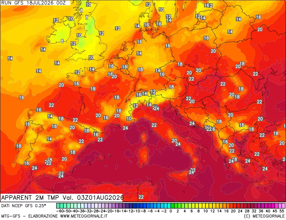 mappa Temp percepita