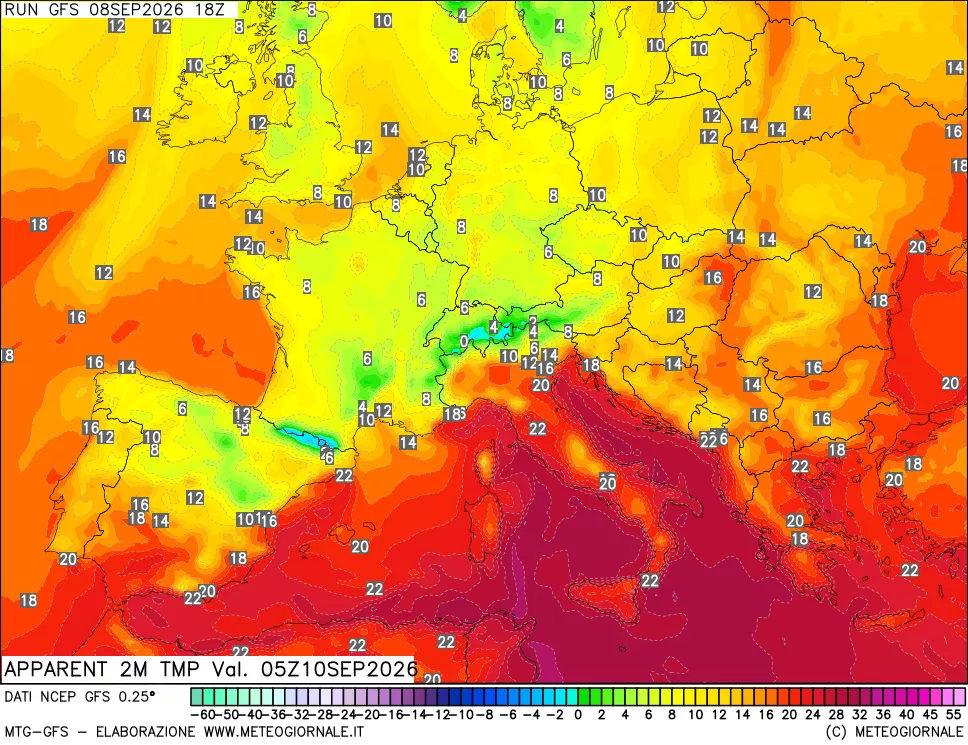 mappa Temp percepita