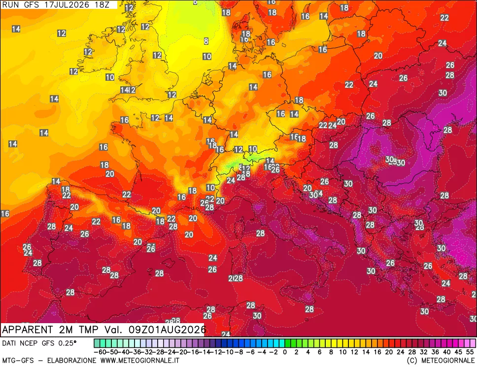 mappa Temp percepita