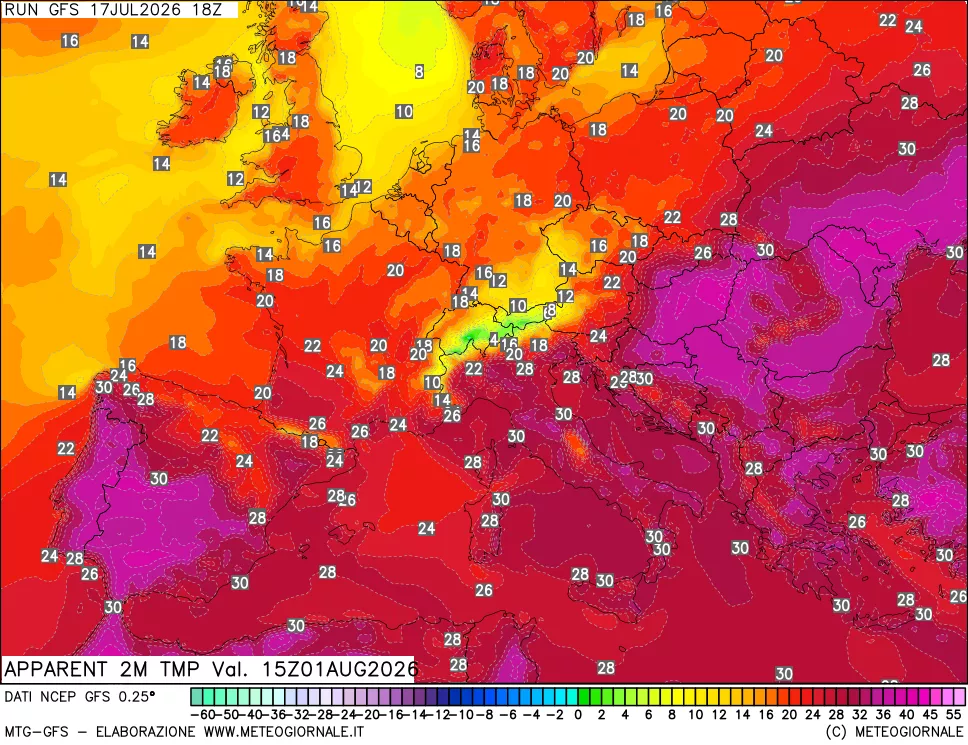 mappa Temp percepita
