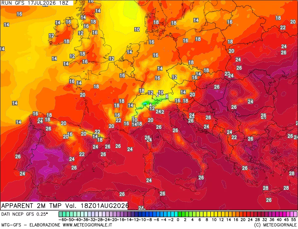 mappa Temp percepita