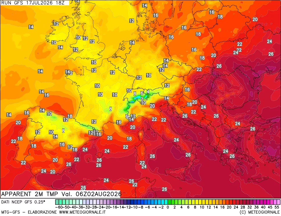 mappa Temp percepita